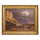 Jens Peter Møller, 1783-1854, guldalderparti fra Møns Klint med personer og 
skibe. Olie på lærred. Signeret og dateret 1820. Lysmål: 45x58cm. Med ramme: 
58x73cm