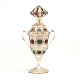 Hovedvandsæg smykket med farvede flusser. Mester: Jens Jensen, Sønderborg, ca. 
år 1843. H: 13cm. V: 76gr