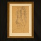 Harald Giersing, 1881-1927: "To modeller", tegning. Signeret med monogram. 
Lysmål: 47x29cm Med ramme: 61x43cm