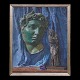 Jan Bjørn Willumsen, 1891-1964: Opstilling med buste, figur og blomst. Signeret 
og dateret 1909. Lysmål: 62x50cm. Med ramme: 67x55cm