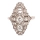 Art Deco Platinring um 1910-20 mit 25 Diamanten von etwa insgesamt 1,15ct. 
Ringgrösse 53