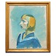 Harald Gierisng, 1881-1927, Öl auf Leinen. Porträt der Frau des Künstlers. 
Signiert. Lichtmasse: 60x50cm. Mit Rahmen: 70x60cm