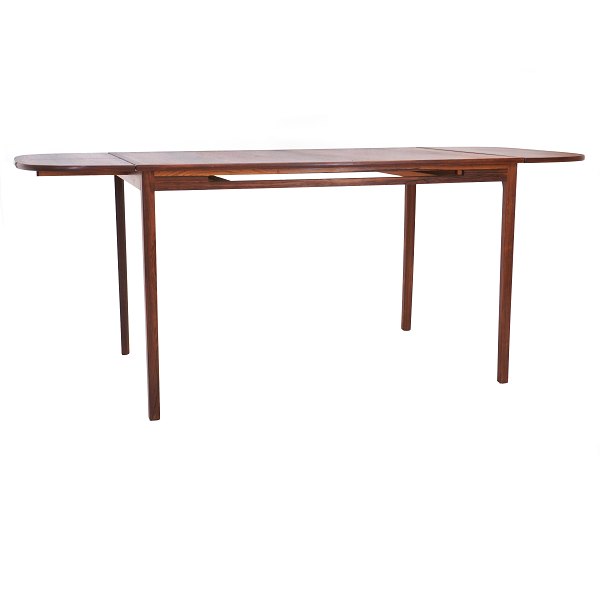 Writing desk by Ole Wanscher with two extension leaves in mahogany and rosewood crafted by A. J. Iversen.Exhibited at the Copenhagen Cabinetmakers’ Guild Exhibition 1965. Dimensions:H: 74 cm. W: 79 cm. L: 120 / 151.5 / 183cm